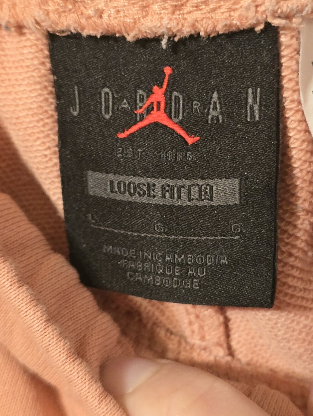 Nike Jordan Women's Essentials Fleece Sweatpants Loose Fit Pink L - Faint Spots - Picture 3 of 9